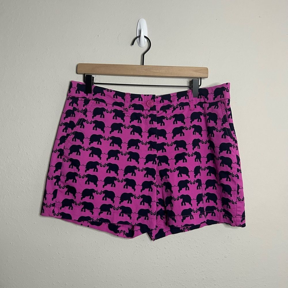 Crown & Ivy Pink and Navy Elephant Print Shorts Size 10